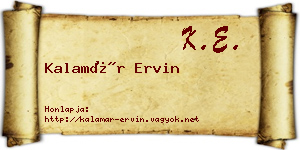 Kalamár Ervin névjegykártya