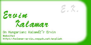 ervin kalamar business card